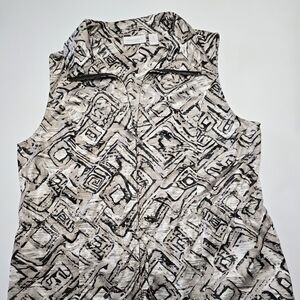 Chico's Black and Cream Patterned Vest